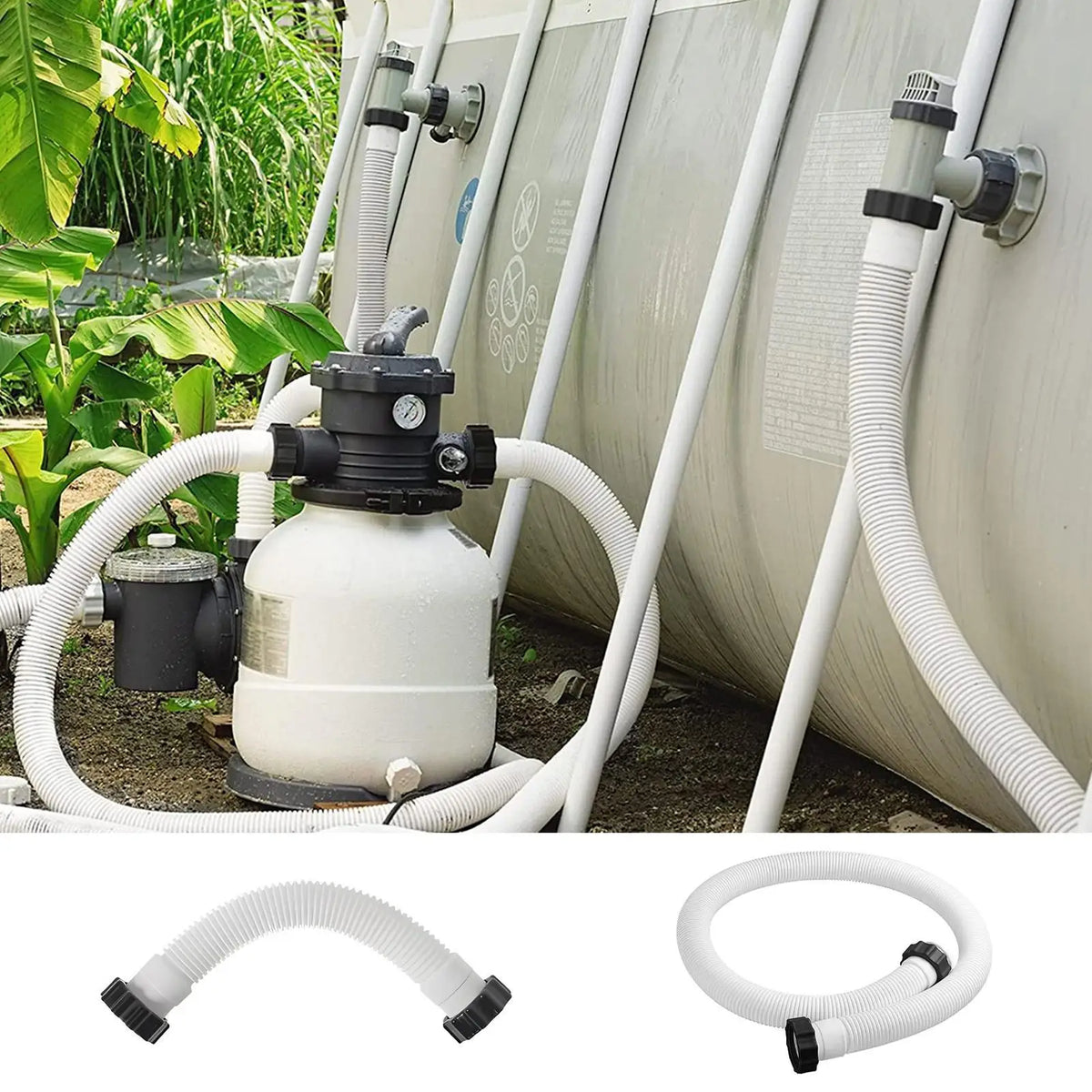 Pool Pump Replacement Hose 59" Quick-Connect Flexible Pipe Pool Pump Hose Babs