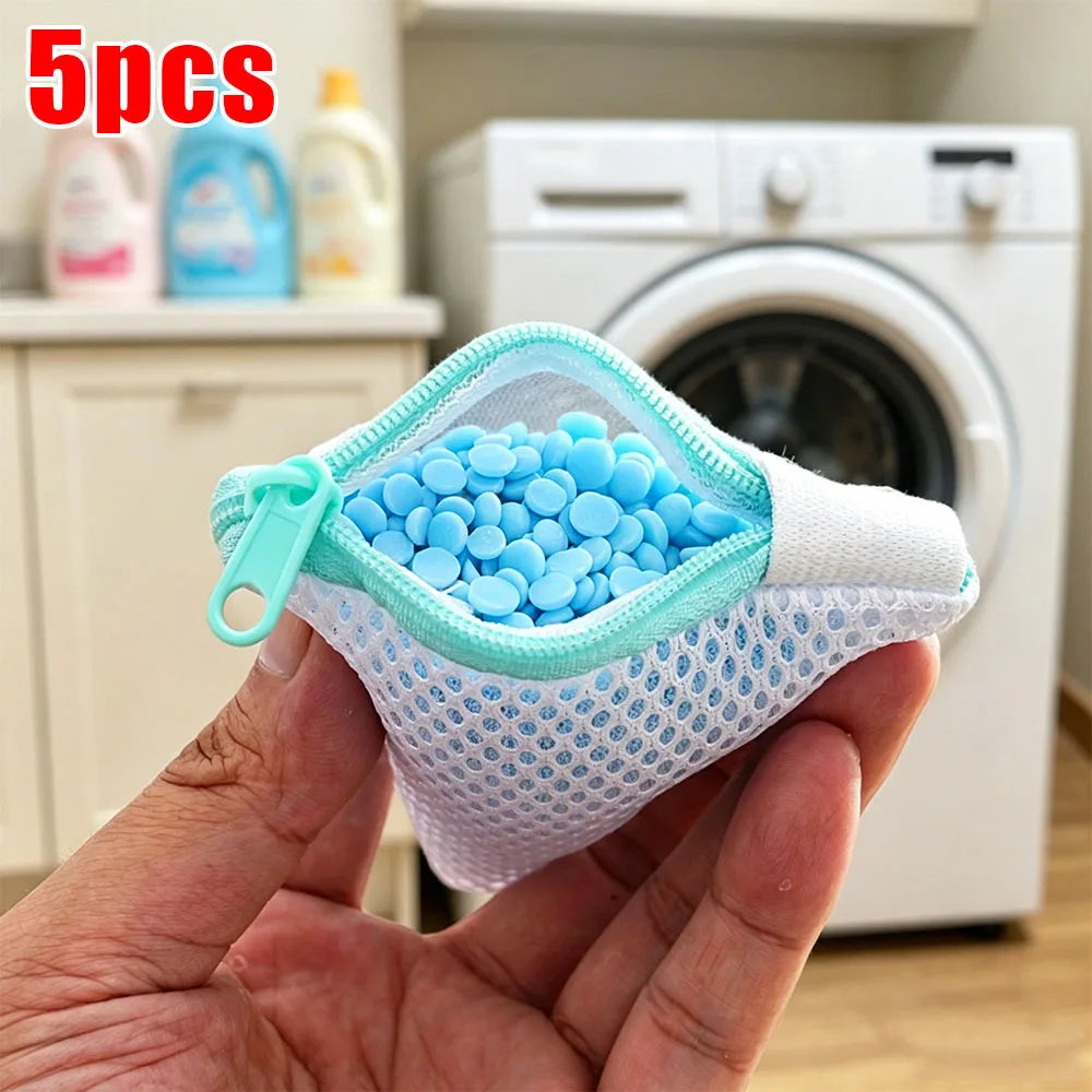 5-Pack Mesh Zipper Laundry Soap Bags – Reusable, Fragrance Bead Ready Laundry Soap Bag Babs
