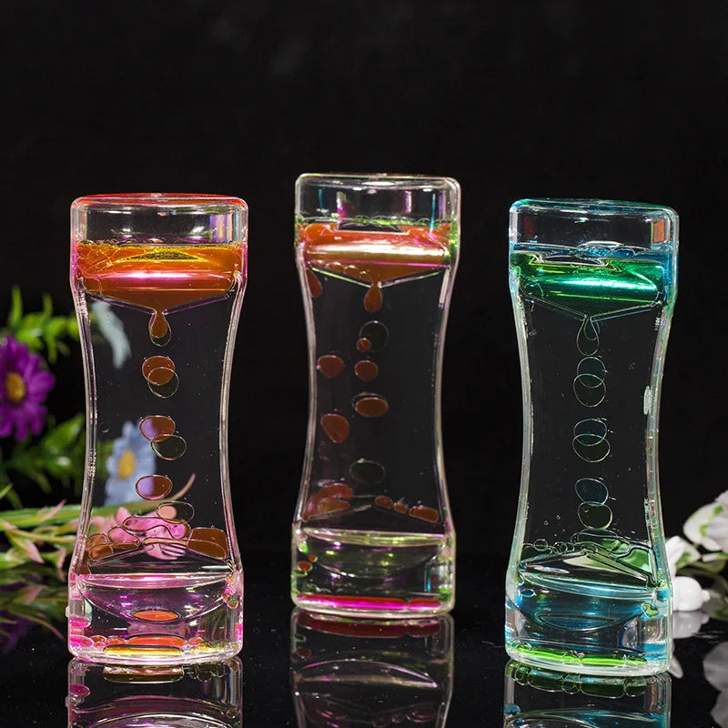 Liquid Oil Drop Hourglass Timer – Calming Desktop Decor Ornament Decorative Hourglass Babs