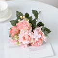 Artificial Silk Rose & Peony Bouquet – Wedding & Home Décor Artificial Flower Bouquet Babs Pink 1 pc