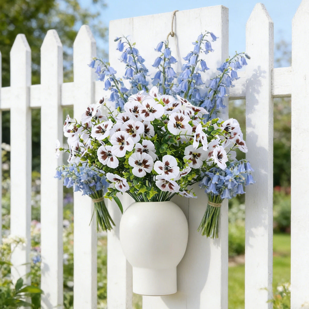 6 Bundles Artificial Silk Pansy Flowers for Wedding & Home Décor Artificial Flower Bouquet Babs