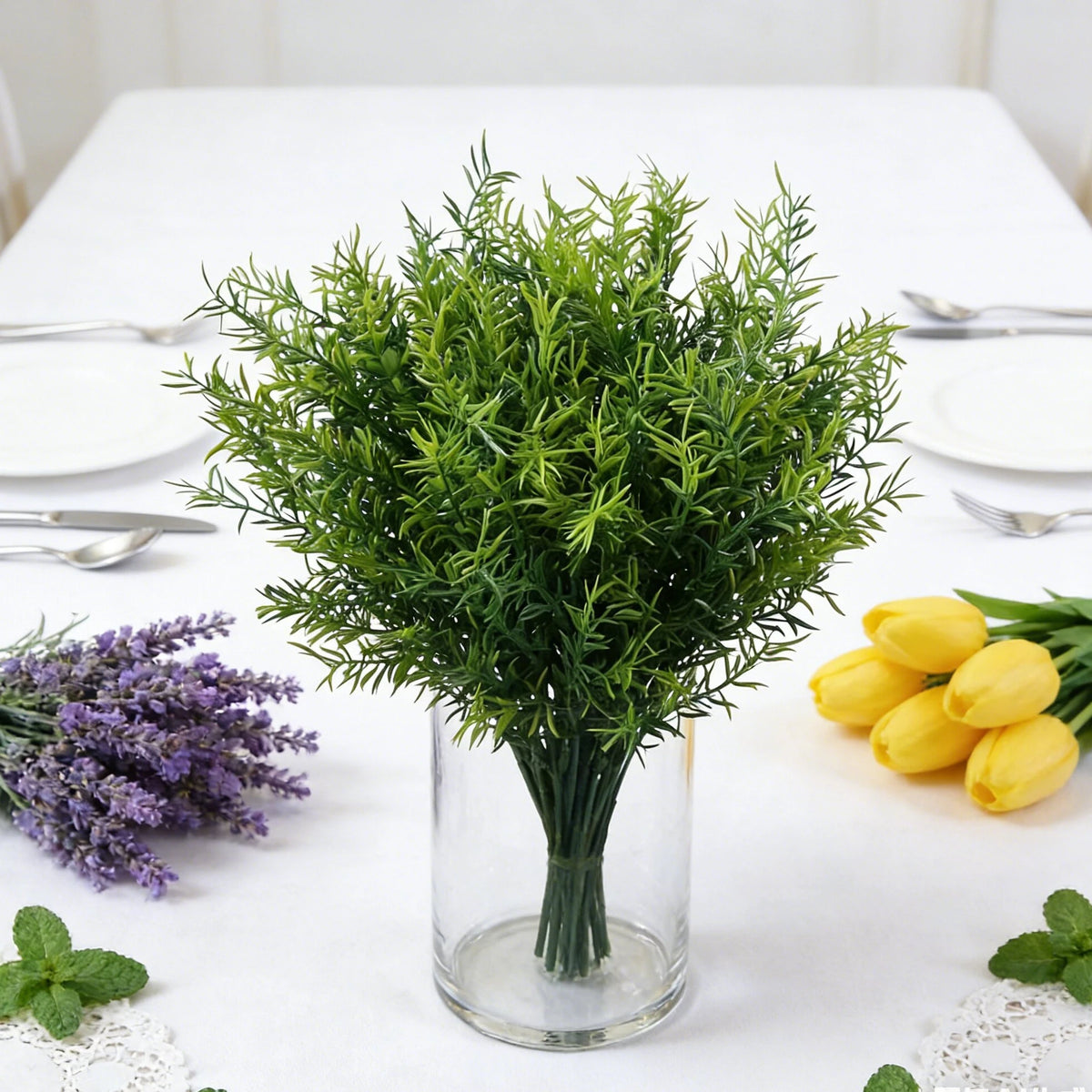 Artificial Eucalyptus Stems 3/5 Pcs – Faux Green Plant Décor Artificial Greenery Stems Babs