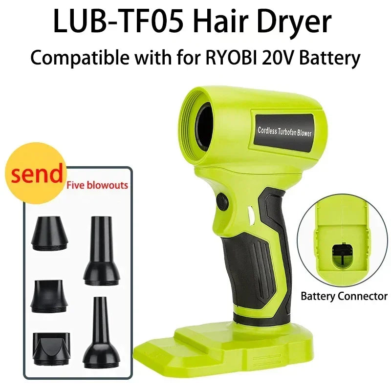 Brushless Turbo Blower Handheld Fan for Ryobi 18V Battery Cordless Turbo Blower Babs For Ryobi