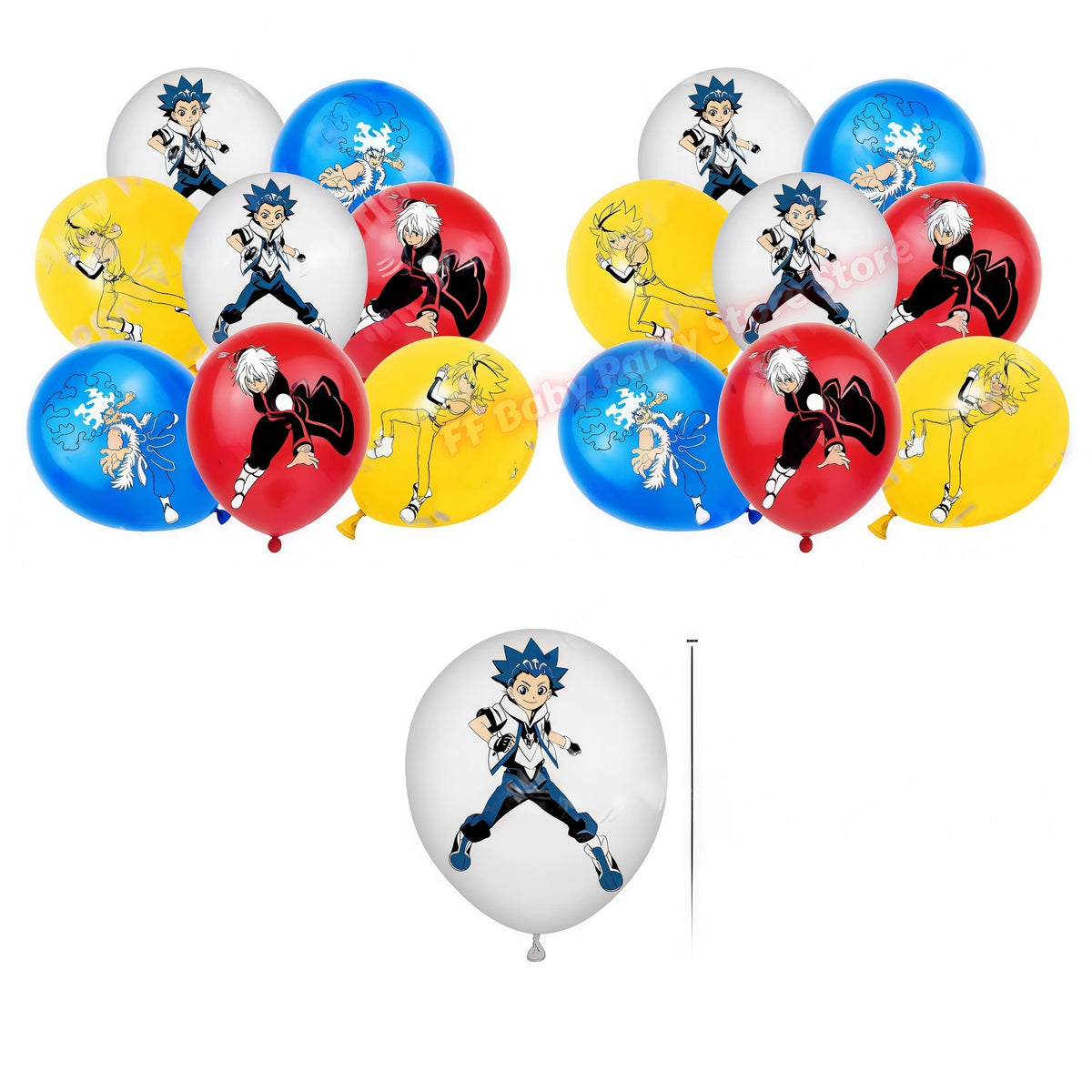 Beyblade & Bakugan Birthday Balloons Banner Party Decorations Party Decorations Set Babs 16pcs Balloons