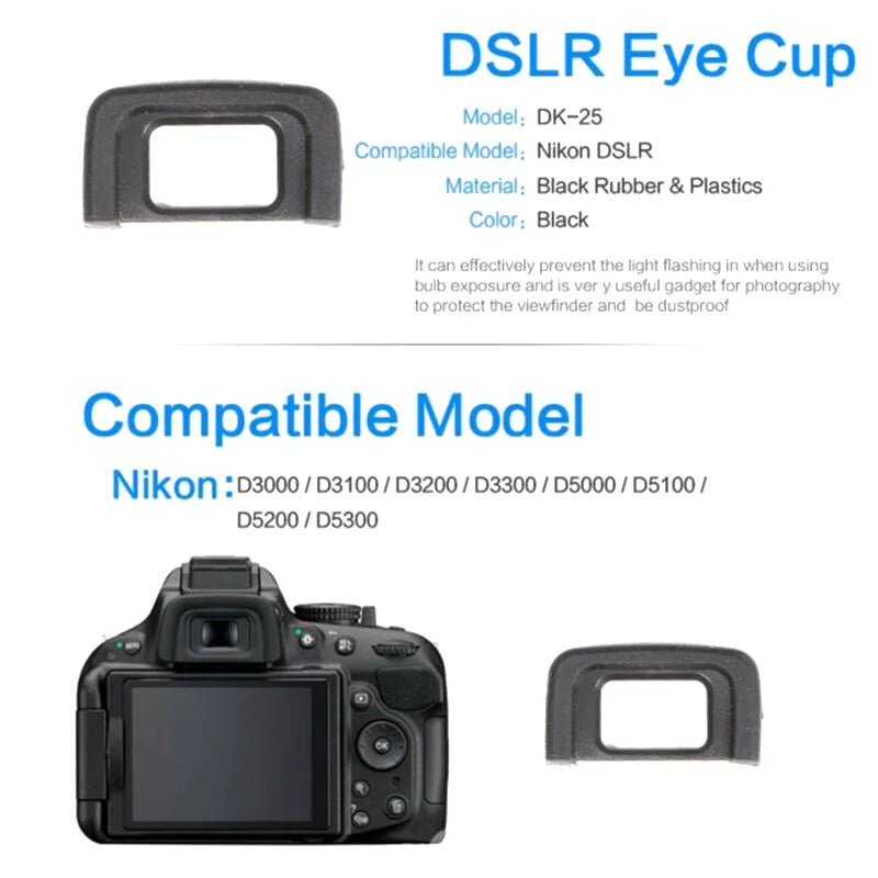 2-Pack Rubber Viewfinder Eyecup for DSLR D300–D5300 Camera Eyecup Babs