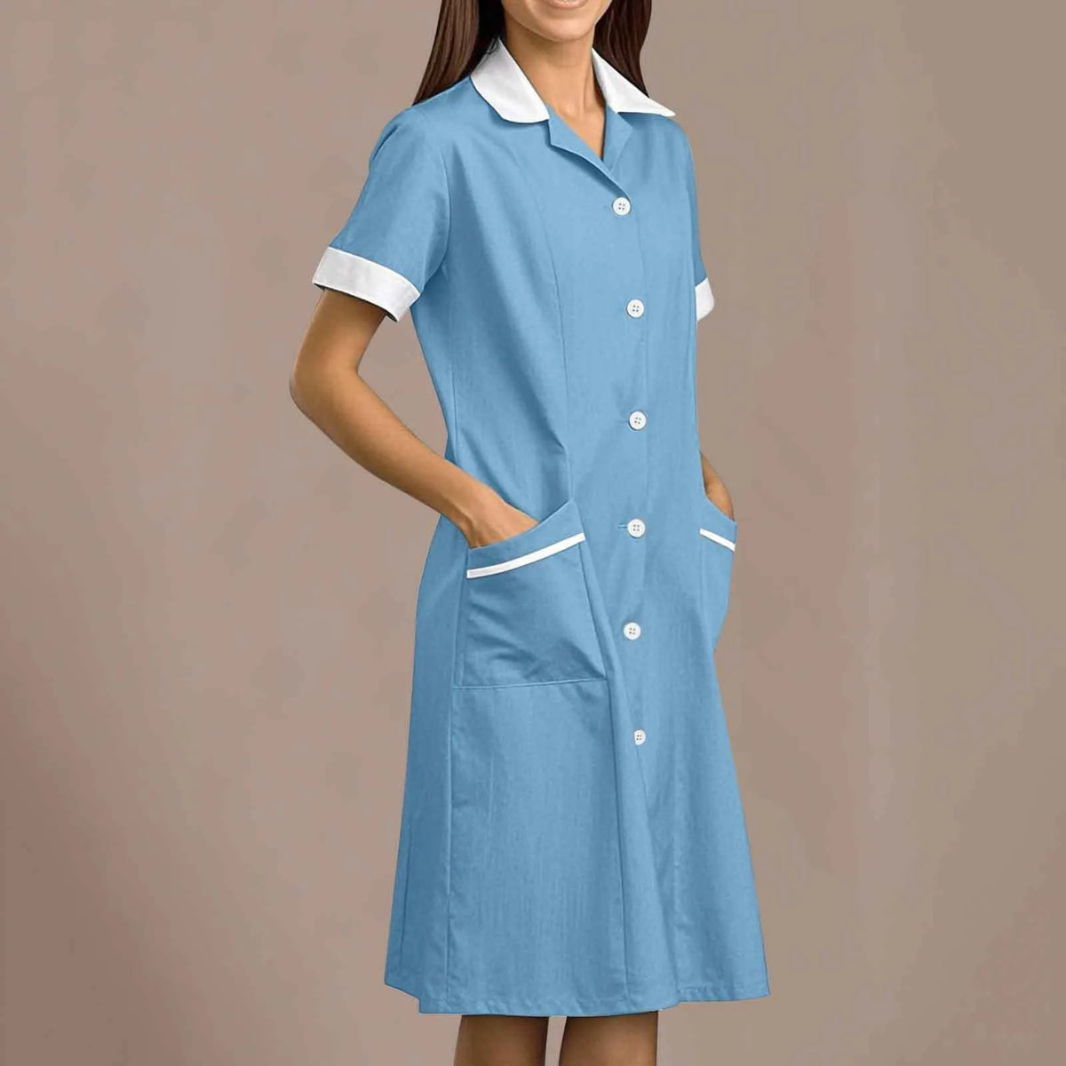 Women's White Lab Coat Long Sleeve Nurse Uniform Gown S–XXL Women's Lab Coat Babs Light Blue S