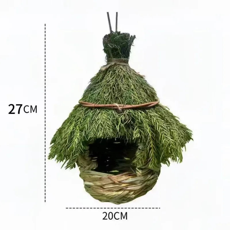 Hand Woven Grass Bird Nest Hanging Bird House | Garden Décor Hanging Bird House Babs 1Pc 27x20cm