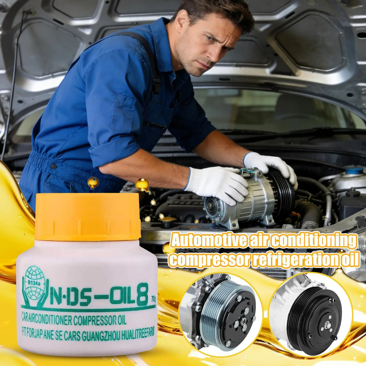 Car A/C Compressor Lubricant Oil – Wear Resistant, Rapid Cooling AC Compressor Oil Babs