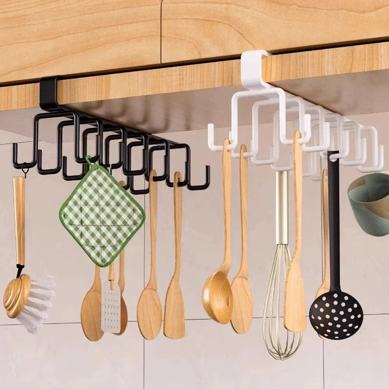 Cabinet Storage Rack 6/12 Hooks – No Drill Cup & Wardrobe Organizer Cabinet Storage Rack Babs