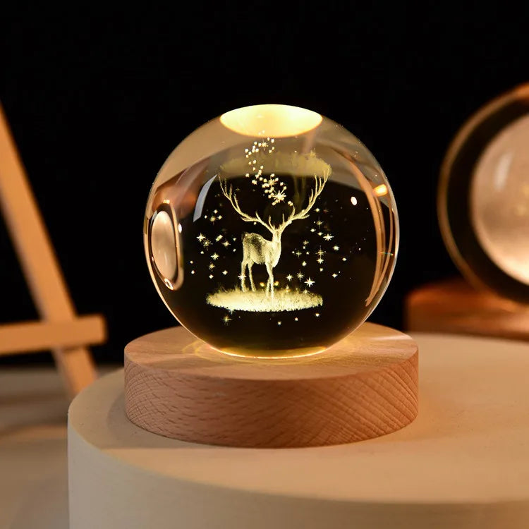 Saturn 3D Crystal Sphere Lamp – 6CM Galaxy Glass Ball Décor Decorative Sphere Lamp Babs 2-ML 6x6CM