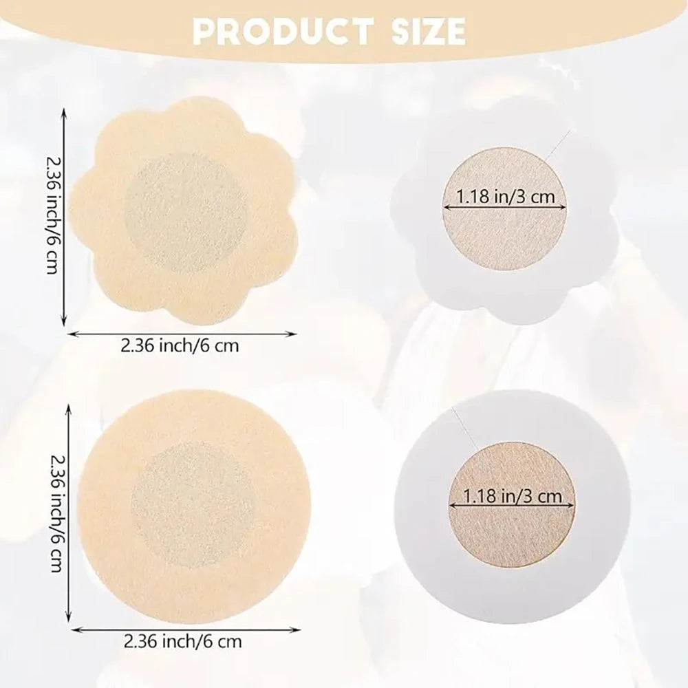 100Pcs Disposable Nipple Covers – Invisible Self-Adhesive Pasties Nipple Cover Pasties Babs