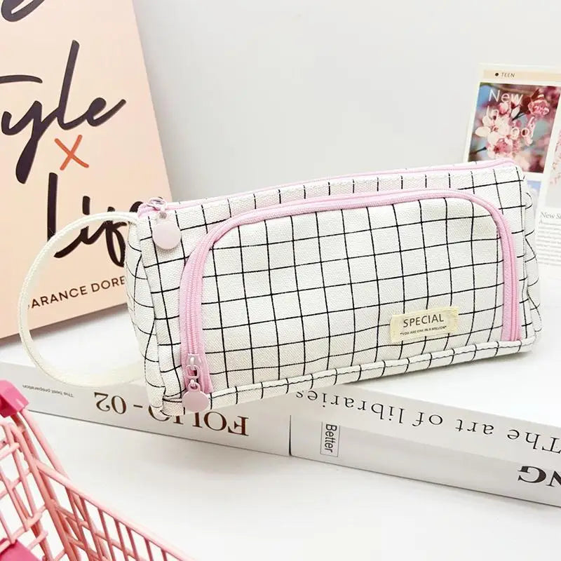 Kawaii Large Capacity Canvas Pencil Case – 3-in-1 Organizer Canvas Pencil Case Babs
