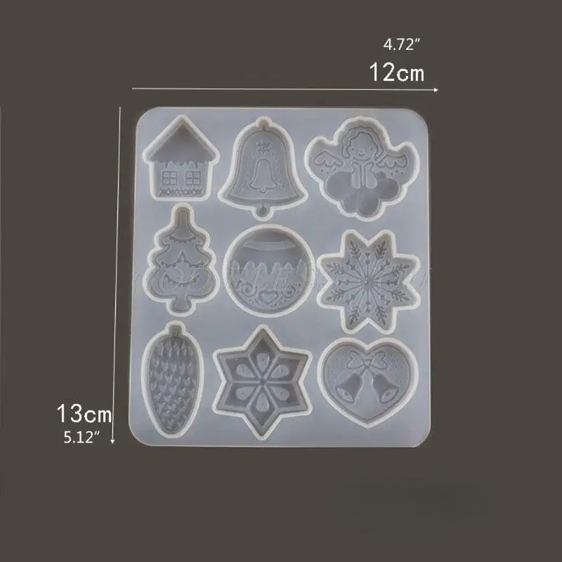 Christmas Silicone Resin Mold – Tree, Snowflake & Elk Keychain Silicone Resin Mold Babs