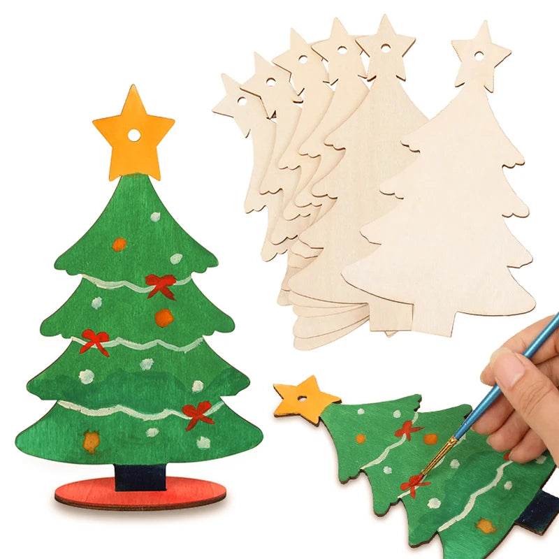 DIY Unfinished Wood Christmas Tree Ornaments – Kids Craft Set DIY Craft Ornament Kit Babs