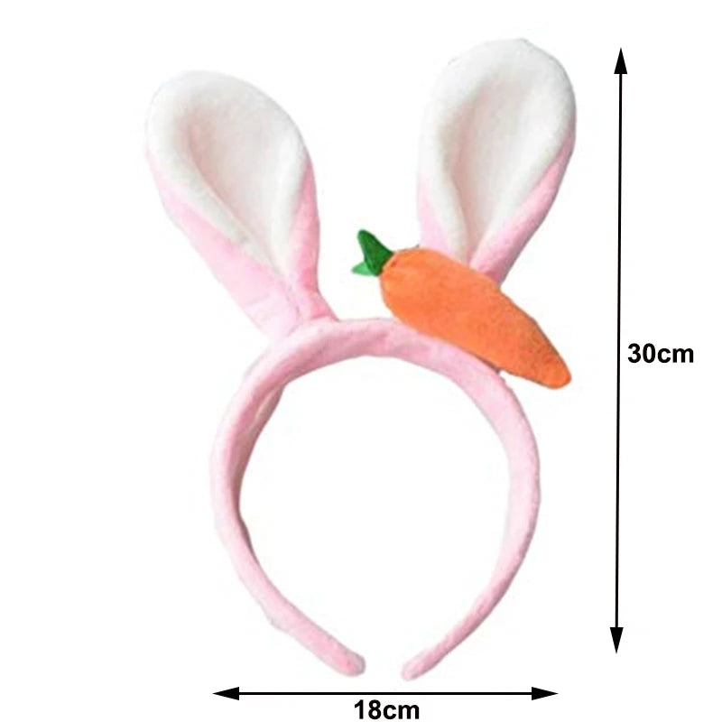 Easter Bunny Ear Headband – Plush Fur Rabbit Cosplay Hairband Costume Headband Babs Fluorescence Yellow As pictures show