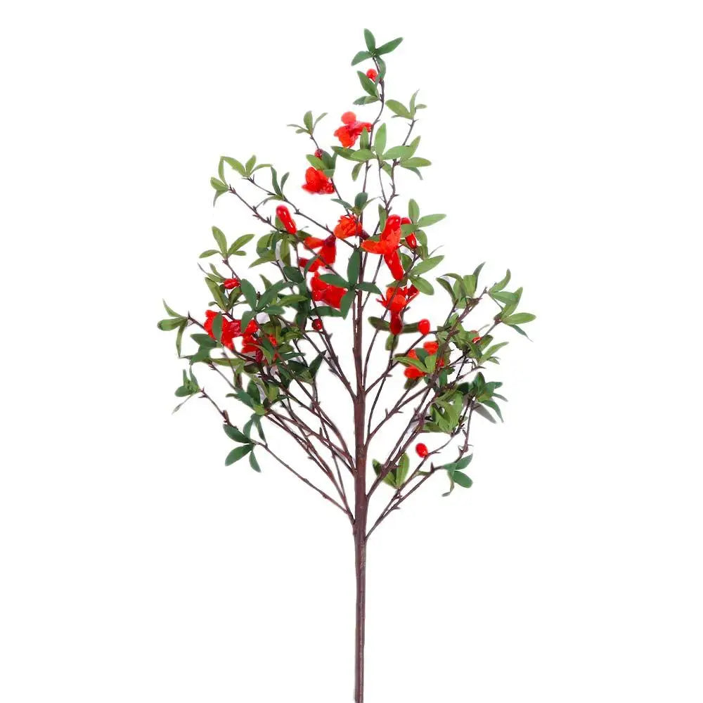 85cm Artificial Pomegranate Flower Branch – Realistic Faux Decor Artificial Flower Branch Babs