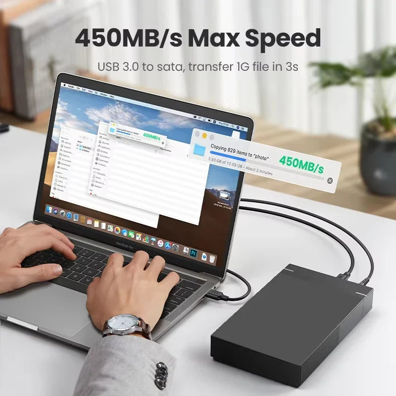 KEBIDUMEI 2.5/3.5" SATA USB 3.0 External HDD Enclosure, 10TB HDD Enclosure Babs