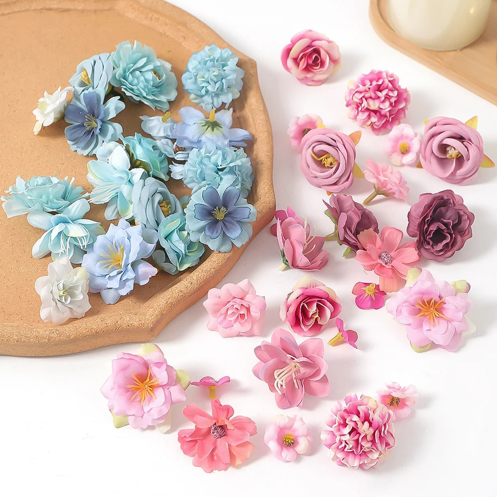 24Pcs Silk Artificial Rose & Chrysanthemum Flowers – Home Decor Artificial Flower Set Babs