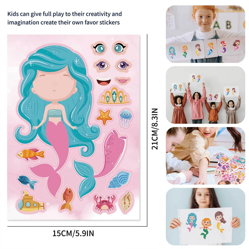 Little Mermaid DIY Puzzle Stickers – Kids Party Favors Kids Party Stickers Babs