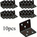 10pcs Black Stainless Steel L-Shaped Corner Brackets | Heavy-Duty Corner Brackets Babs 10pcs