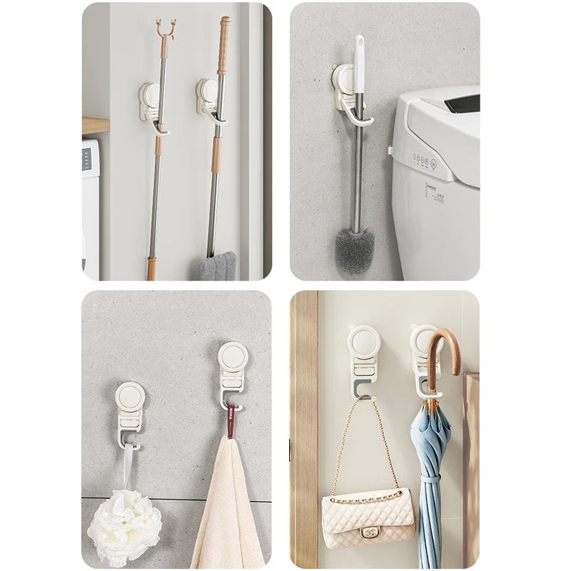 Suction Cup Mop & Broom Holder Wall Mount Rack Organizer Wall Mount Organizer Babs