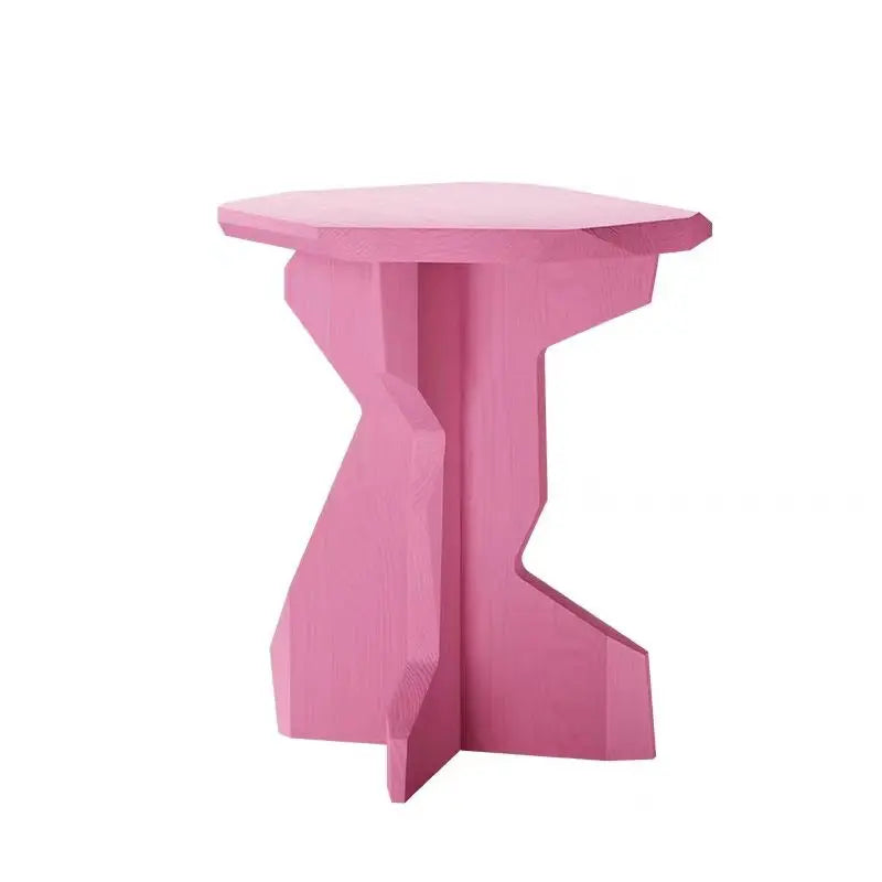 Modern Minimalist Solid Pine Wood Side Table 40×40×45 cm Wooden Side Table Babs Pink