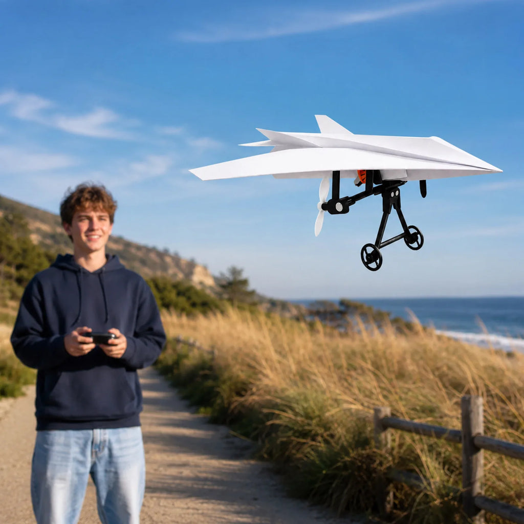 RC Paper Airplane Kit 2.4GHz Remote Control Glider Toy for Kids RC Airplane Kit Babs