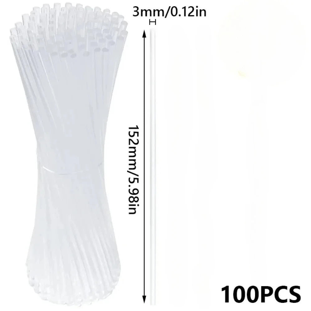100Pcs Clear Acrylic Lollipop & Cake Pop Sticks – Reusable Cake Pop Sticks Babs 152mm