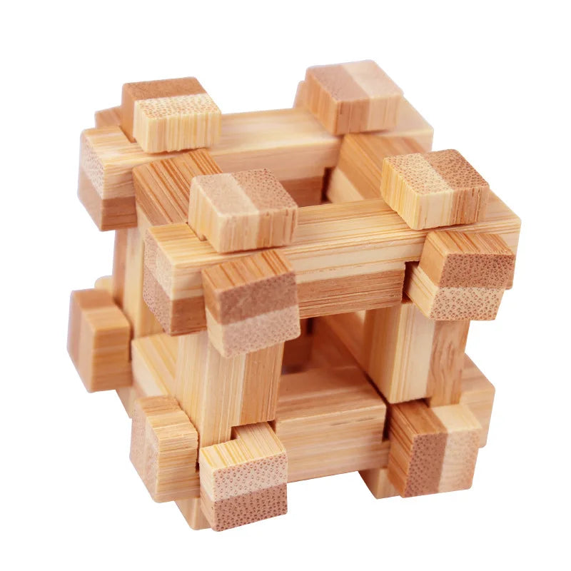 Bamboo Kongming Lock 3D Interlocking Puzzle Brain Teaser Toy 3D Interlocking Puzzle Babs 1Pc 9