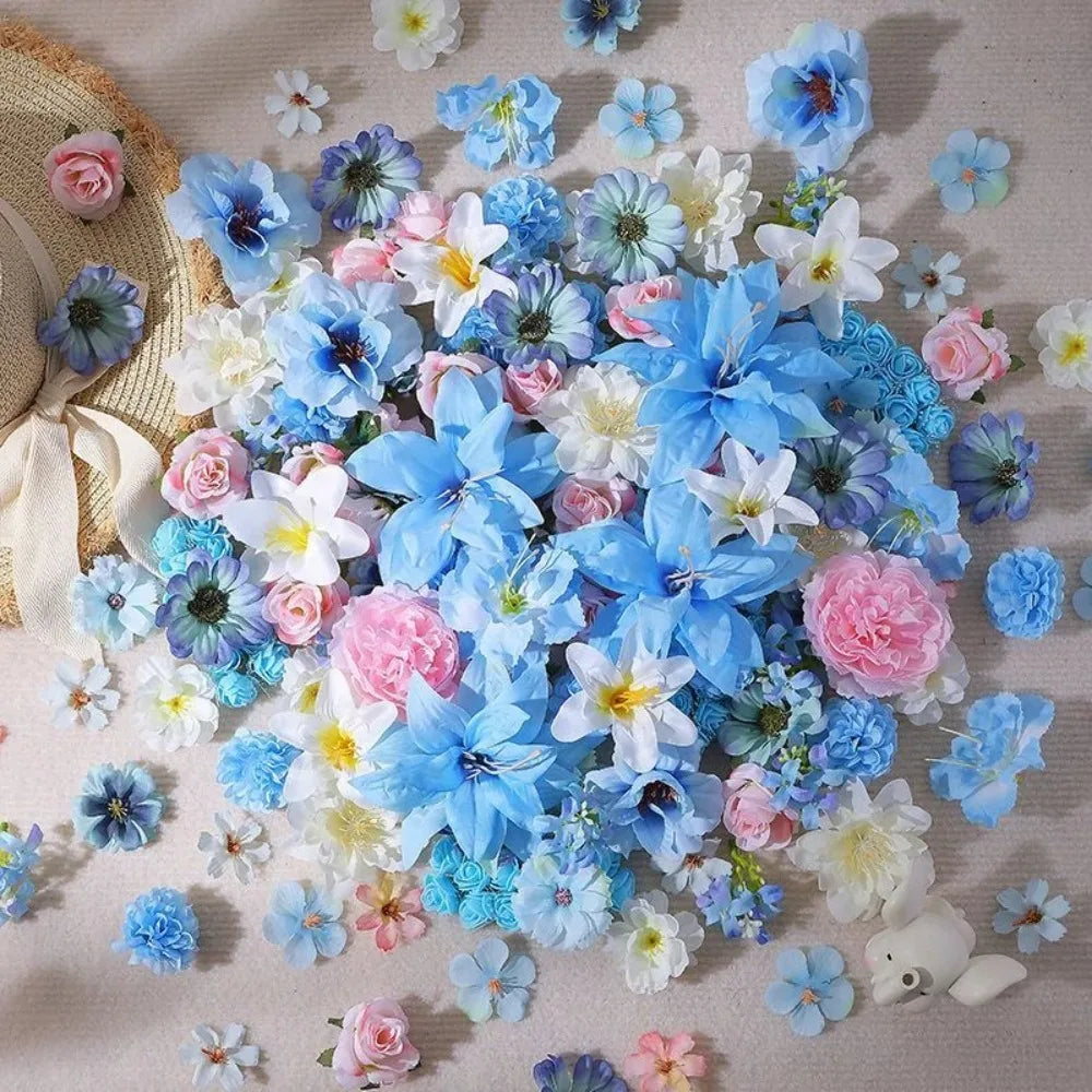 Blue Silk Artificial Peony Flower Heads – Wedding & Home Decor Artificial Flower Heads Babs