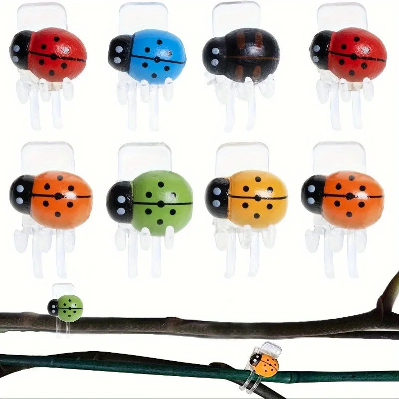 6pcs Ladybug Orchid Clips – Colorful Plant Support for Vines Plant Support Clips Babs