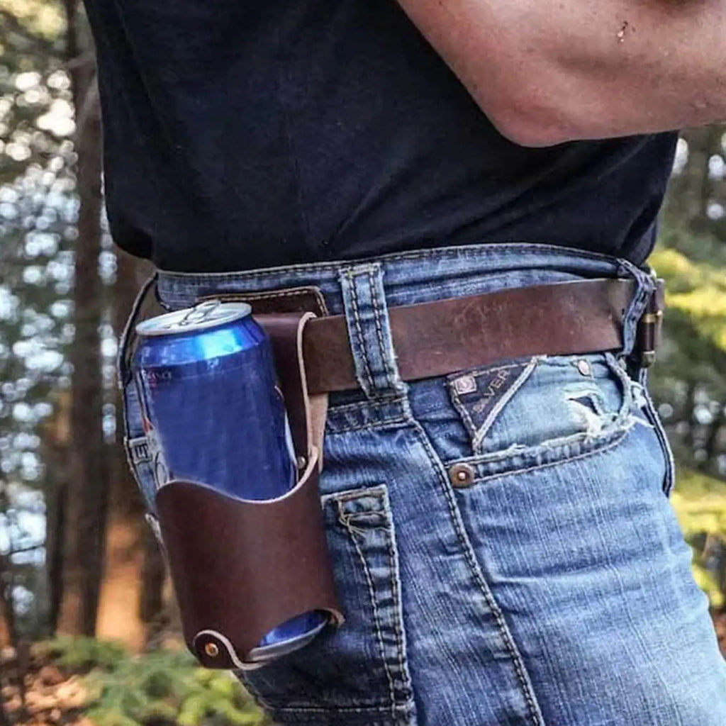 PU Leather Belt Bottle Holder – Outdoor Waist Fanny Pack Belt Bottle Holder Babs