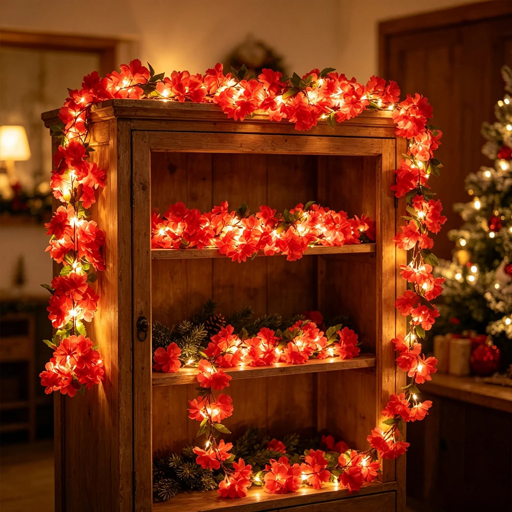 Cherry Blossom Vine LED Garland – Sakura Wedding Arch Decor Artificial Flower Garland Babs