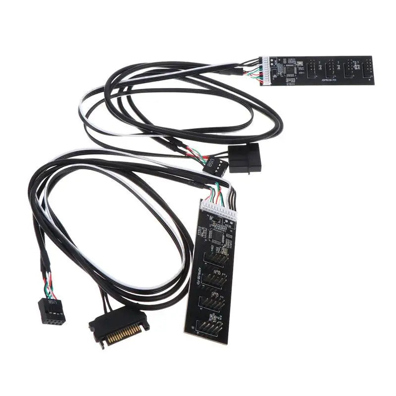 9Pin to 4x 9Pin USB 2.0 Hub Riser Card with 60cm Cable USB Hub Riser Card Babs