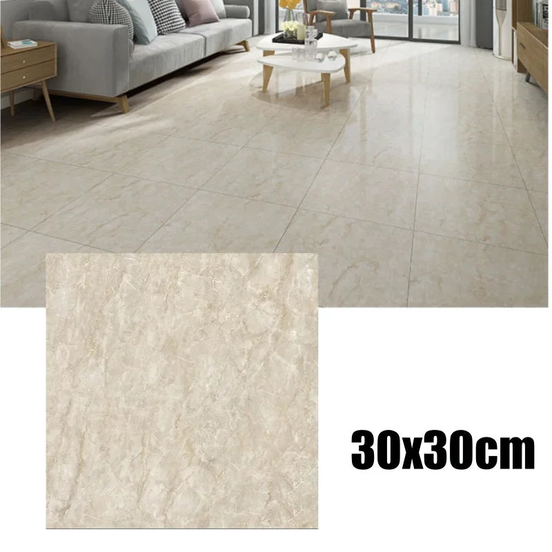 PVC Marble Self-Adhesive Floor & Wall Stickers – Waterproof Wall & Floor Stickers Babs Style E 10PCS