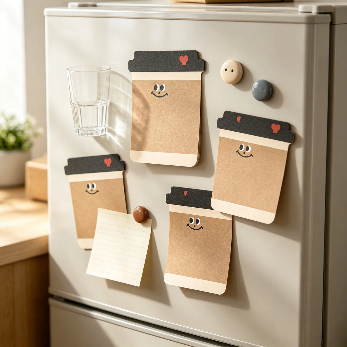 Coffee Pattern Sticky Note Pad – Self-Adhesive Memo Notepad Sticky Note Pad Babs