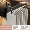 Sliding Rail Coat Rack – Retractable Metal Wardrobe Hanger Sliding Coat Rack Babs Black-35CM