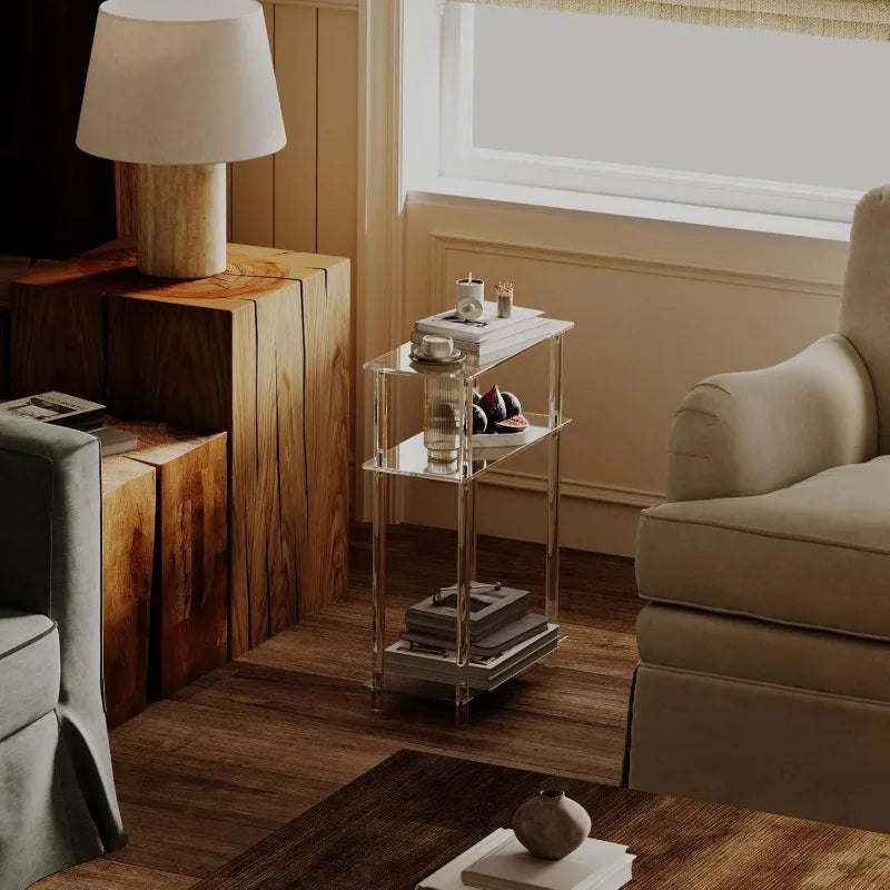 Minimalist Acrylic Side Table – Clear Modern Nightstand Acrylic Side Table Babs