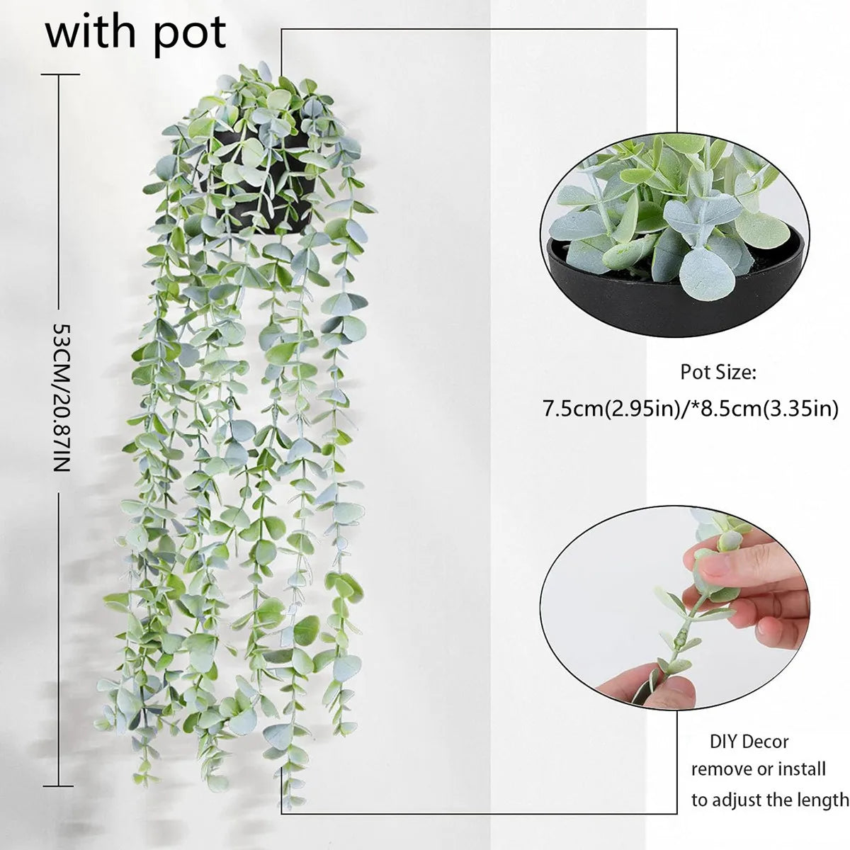 Artificial Ivy Eucalyptus Hanging Vine – Faux Plant Decor Artificial Hanging Vine Babs