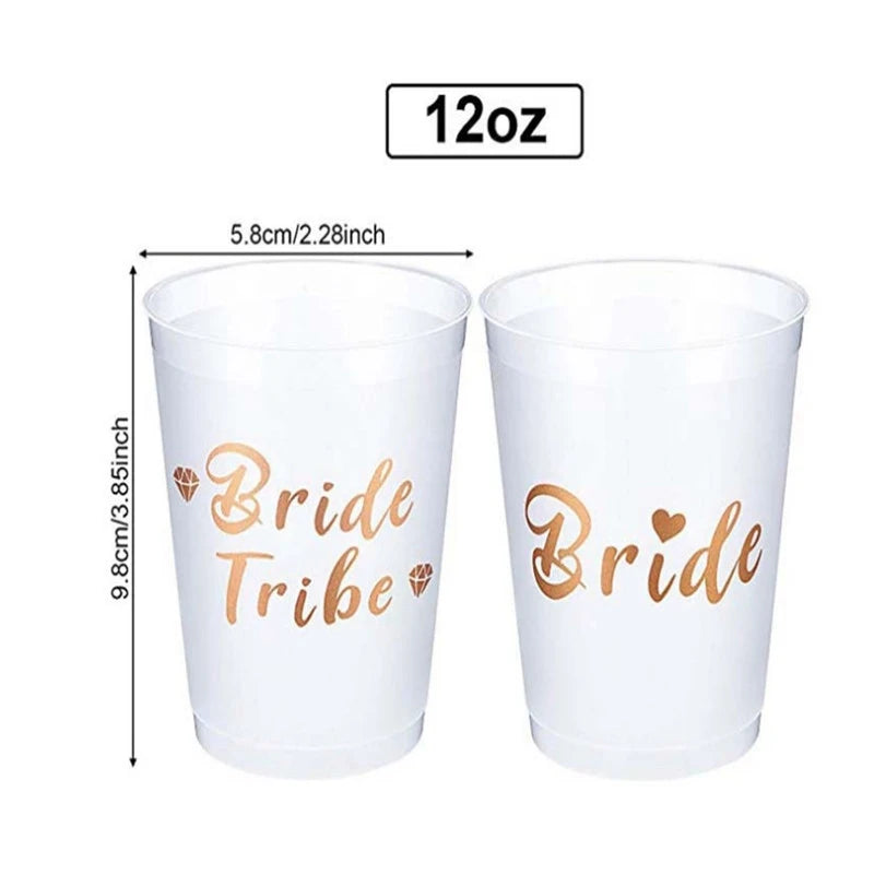 Team Bride Tribe Cups – Rose Gold Bachelorette Party Cups Party Drinkware Babs