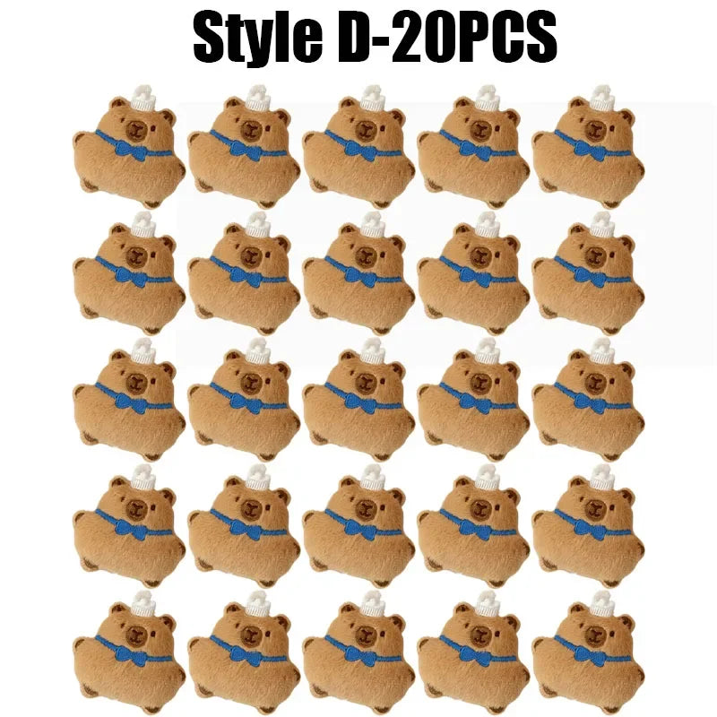 Cartoon Capybara Plush Keychain – Stuffed Croissant Pendant Plush Keychain Babs 140331-Style D-20PCS