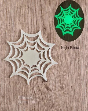 Glow-in-the-Dark Halloween Coasters – Pumpkin Spider Web Set Halloween Coaster Set Babs B 10.1x10.5x0.4CM 1PCS