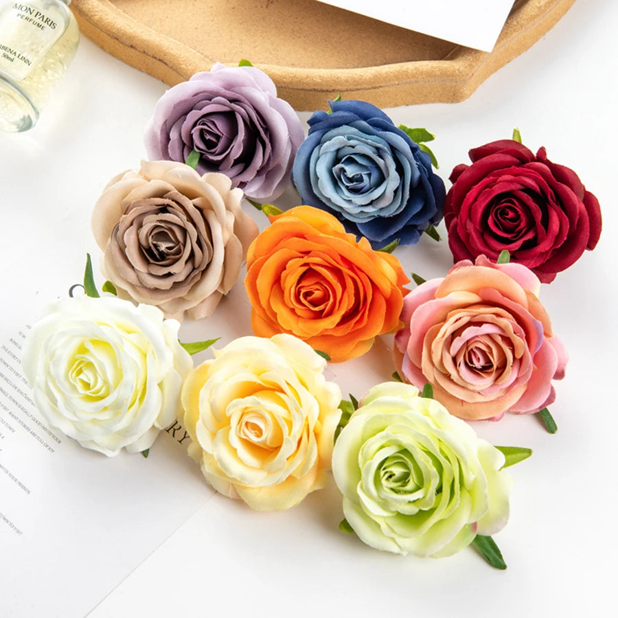 Silk Artificial Rose Heads 5/10pcs – Wedding & DIY Décor Artificial Flower Heads Babs