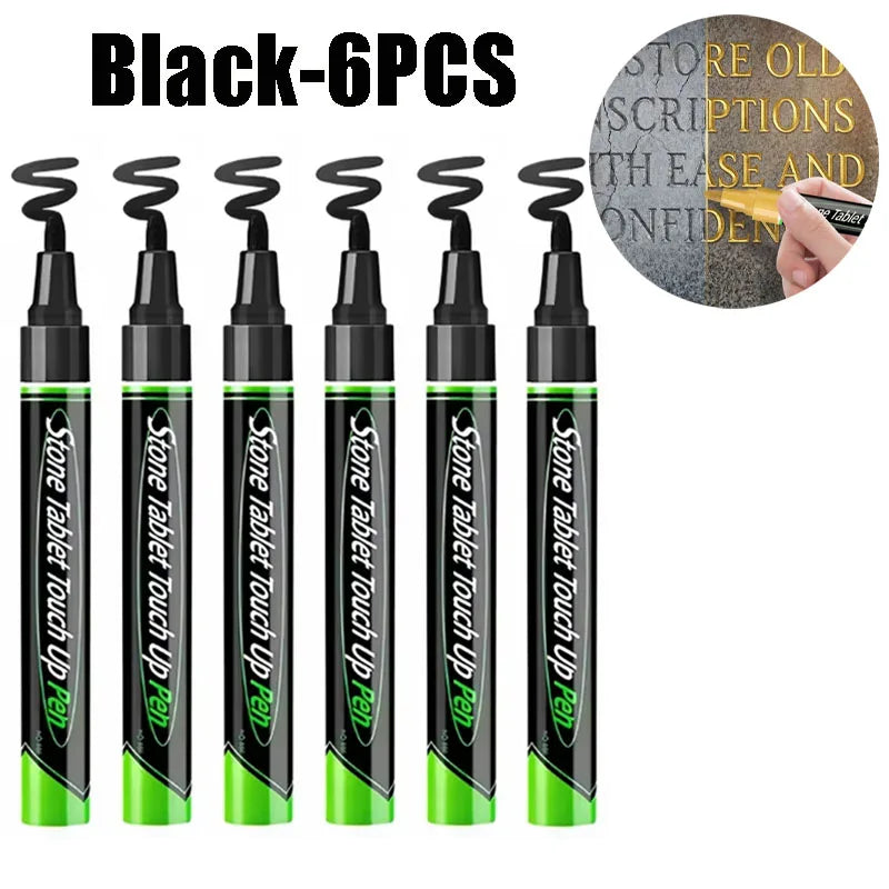 Tombstone Repair Pen – Stone, Metal & Rubber Touch-Up Tool Surface Repair Pen Babs Black-6PCS
