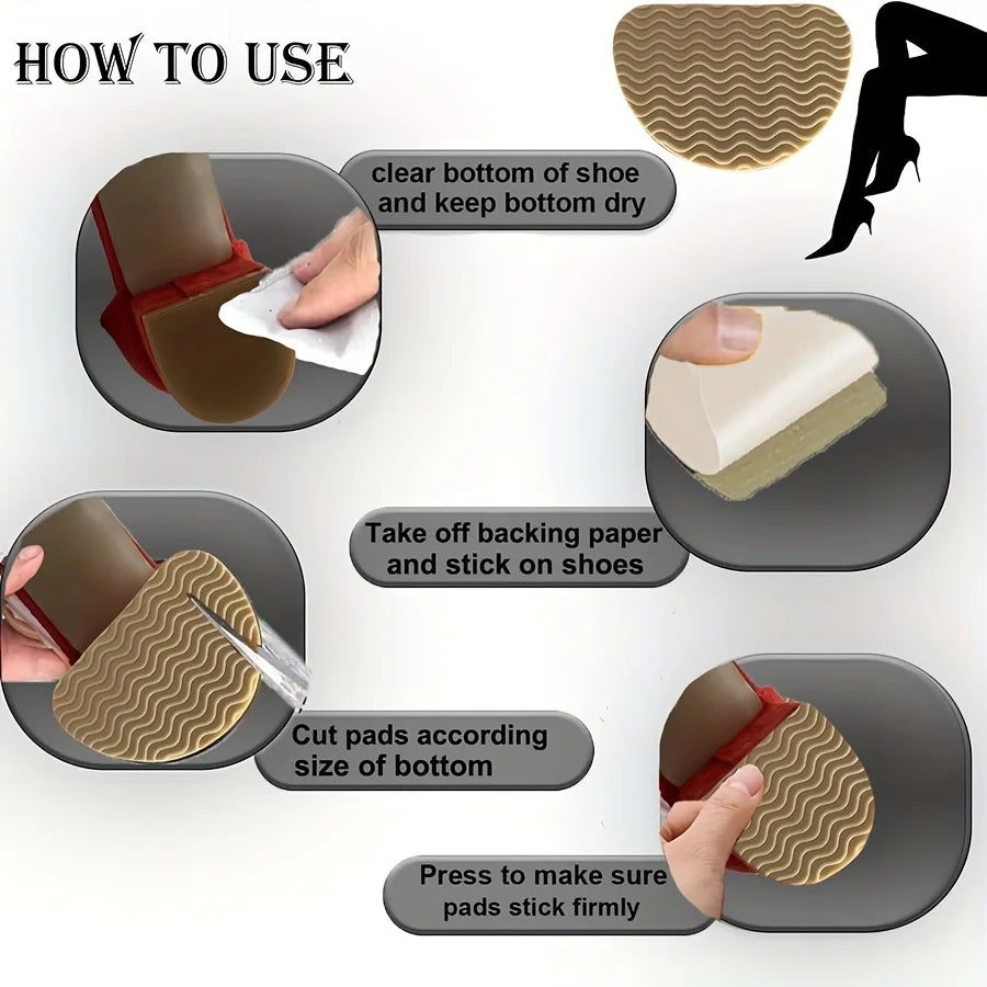 Anti-Slip Rubber Shoe Sole Pads – 4 Pcs | TPR Grip & Noise Reduction Shoe Sole Pads Babs