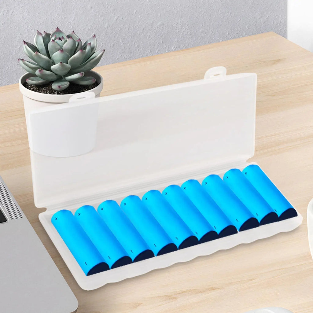 10-Slot Battery Storage Case – Protective PP Holder Box Battery Storage Case Babs