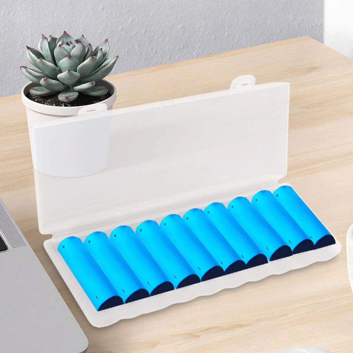 10-Slot Battery Storage Case – Protective PP Holder Box Battery Storage Case Babs