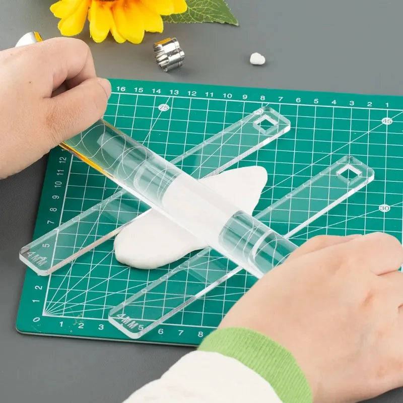 10pcs Acrylic Clay Thickness Rulers Rolling Guide Set 2–6mm Clay Rolling Tool Babs