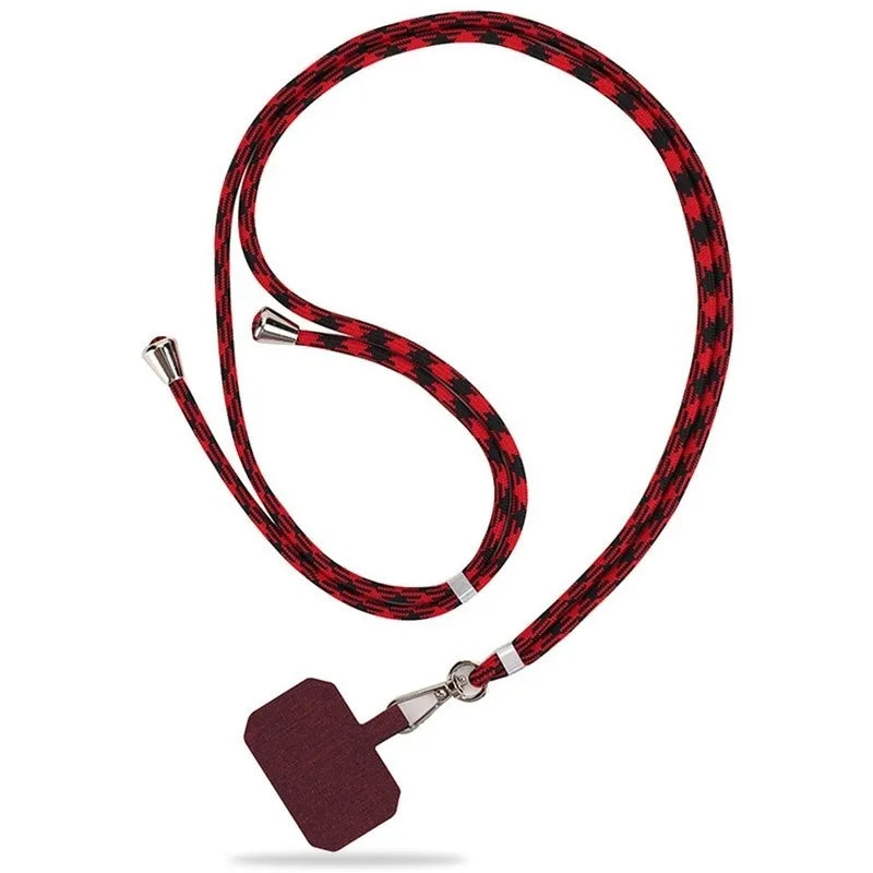 Universal Phone Neck Lanyard Strap with Metal Buckle – Adjustable Phone Neck Lanyard Babs Blackred