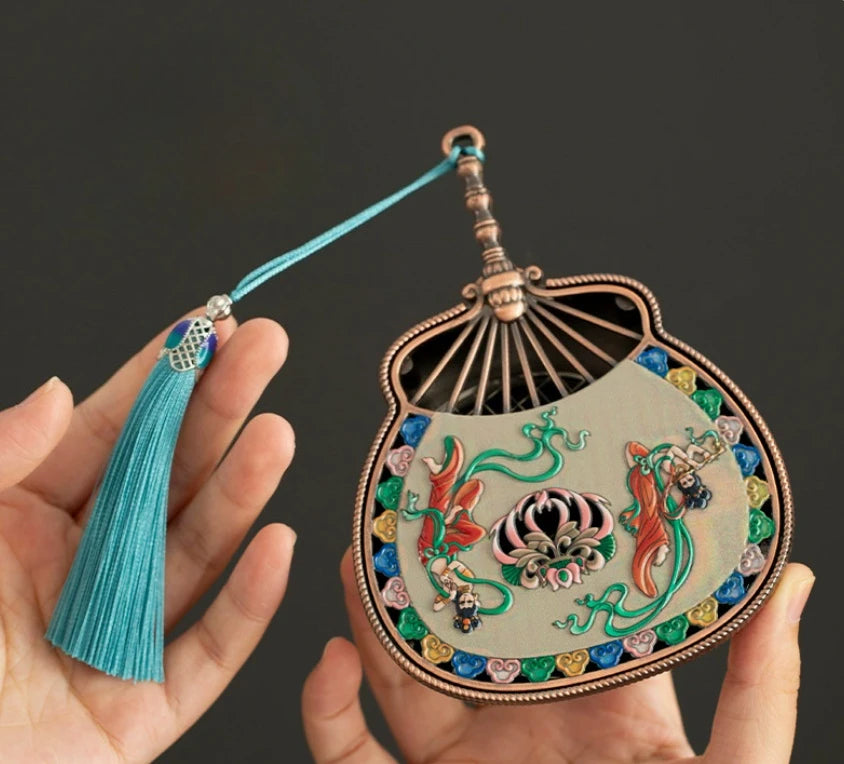Chinese Enamel Incense Burner – Dunhuang Lute Design Censer Incense Burner Babs Bronze 1